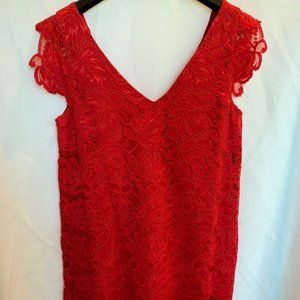 Red Lace Mini Dress - Brand New - Size M - Holiday/Festive